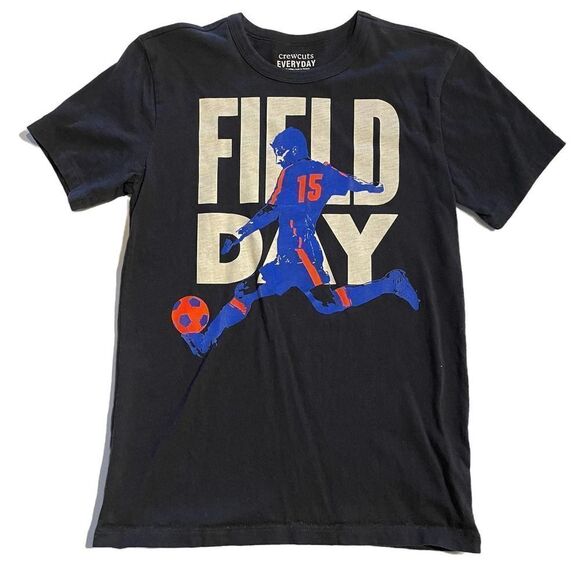 CREWCUTS Soccer Field Day Short Sleeve T-shirt Size Kids 14 - Picture 1 of 5